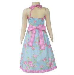 AnnLoren Girls Pink and Blue Easter Bunny Halter Dress   