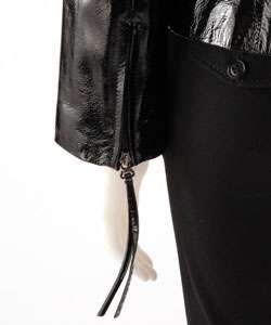 Via Spiga Womens Patent Leather Jacket  