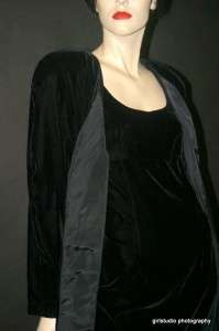 JET BLACK swingy STELLAR velvet DRESS & COAT goth Med 8  