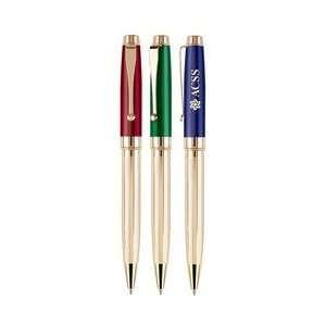   Twist Action Ballpoint Pen with Polished Gold Barrel