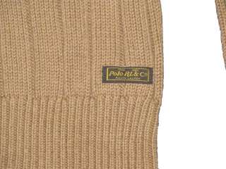 NWT POLO RALPH LAUREN MENS SOLID BROWN V NECK HEAVY KNIT SWEATER SIZE 