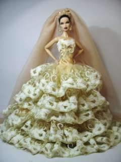 Wedding Bride Clothes Dress Outfit Gown Silkstone Barbie Fashion 