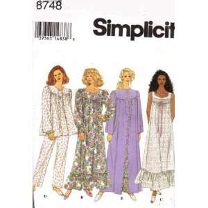  Simplicity 8748 Sewing Pattern Full Figure Robe Nightgown 
