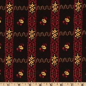  44 Wide Keystone Buds And Blooms Plaid Black Fabric By 