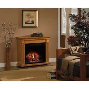 Free Rolling Mantel Electric Fireplace   Oak, 4600 BTU, 1350 Watts 