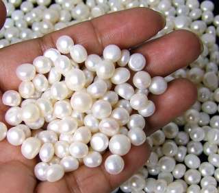 100CT WHOLESALE LOT FRESHWATER ROUND BUTTON PEARLS GEM  
