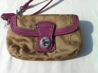 COACH WRISTLET PINK BROWN NEW SIGNATURE F44689 F41941  
