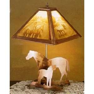  Lithophane   Mare & Foal 21 Table Lamp