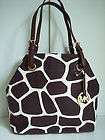 NWT~Michael Kors Canvas Items Grab Bag Handbag Tote in Giraffe Print 