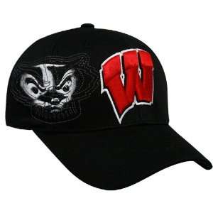   Wisconsin Badgers Black Strike Zone One Fit Hat