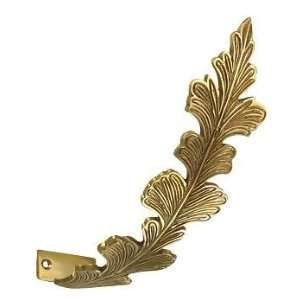 Solid Brass Curtain Tieback   Fan and Feather Style (Polished Brass 