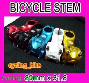 Bicycle Stem   80mm x 31.8 [5 colours] MTB RB  