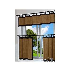 Camel Bamboo Ring Top Valance and Tiers 