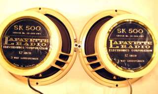 Pair Vintage Lafayette Goodmans SK 500 12 3 Way Loudspeaker Speaker 