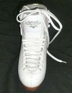   SPECIAL ICE SKATES FIGURE BOOTS (NO BLADE) WHITE LEATHER 3.5 3 1/2