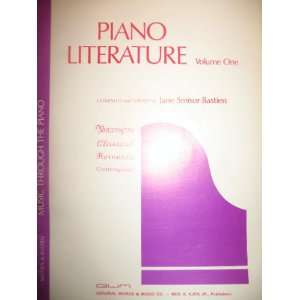  PIANO LITERATURE. Volume One (1). (Baroque. Classical 