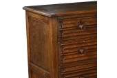 Warm Light Oak Carved Linen Fold Chest of Drawers  