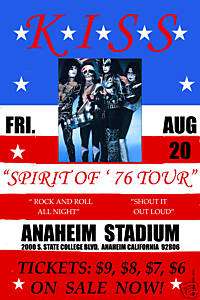 KISS @ Anaheim * Spirit of 76 * Concert Poster 1976  