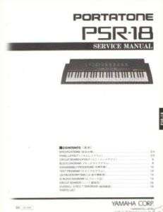 Yamaha Original Service Manual for the PSR 18 Portatone Electronic 
