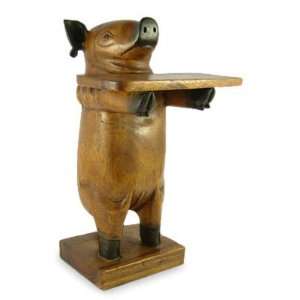  Wood statuette, Butler Pig