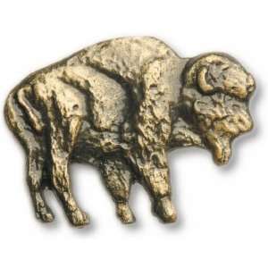 Buck Snort buffalo shaped plated cabinet knob with lacquer finish 