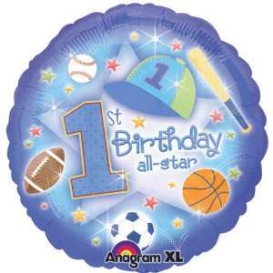  1st Birthday All star Blue Sports Basketball Soccer 