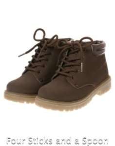   Boys Preppysaurus Fair Isle Brown Hiking Boots Sizes 10,11,1  