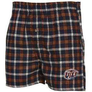  UTEP Miners Navy Blue Tailgate Plaid Boxer Shorts Sports 