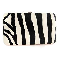 H2W Brand Zebra Print Womens Hardcover Wallet  