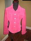 100% Leather Washable Suede Deep Pink Fitted Live a Little Jacket   S