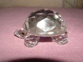Retired Swarovski Large Cut Glass Crystal Tortoise  