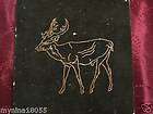 vintage brass wire art deer on felt board l k rare expedited shipping 