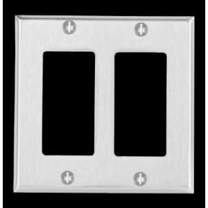  Wall Plates Brushed Stainless Steel, Double GFI Wall Plate 