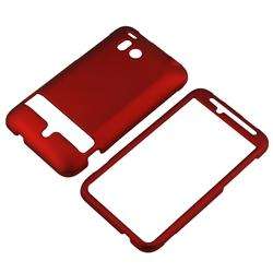 Snap on Red Rubber Coated Case for HTC ThunderBolt 4G  