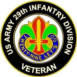  US Army Veteran 29th Infantry Division Unit Crest Sticker 