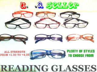   Reading glasses Men/Women, Large variety, From +1.00 to +4.00  