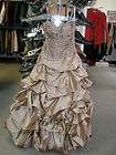 Bill Levkoff Taupe Pageant Poofy Dress Sze 12 Long