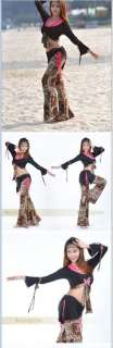 SEXY LONG SLEEVE BELLY DANCE COSTUME TOP + PANTS BD 026 COSTUME  