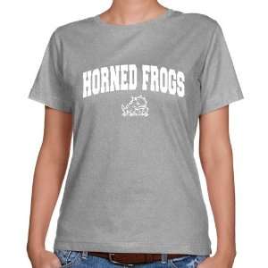  TCU Horned Frogs Ladies Ash Logo Arch Classic Fit T shirt 