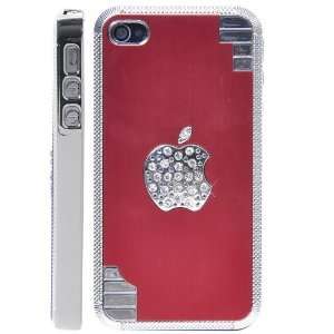   Alloy Metal Drawing Hard Back Case for iPhone 4 (Red) 