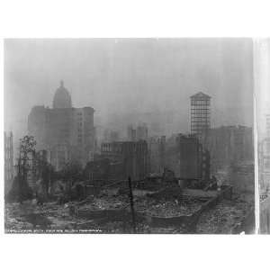  Devastated City,Nob Hill,After earthquake & Fire of 1906 