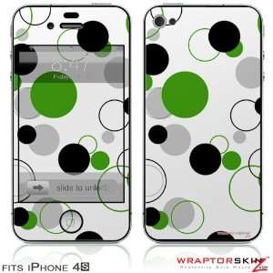  iPhone 4S Skin Lots of Dots Green on White by WraptorSkinz 