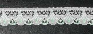 Closeout Roll 1 1/4 White & Green Lace 187 Yards  