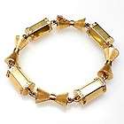   Antique Charm Link Bracelet Solid 18K Yellow Gold Heavy Estate Jewelry