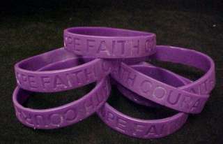 Alzheimers Silicone Awareness Bracelets Purple 6 pc Lot  
