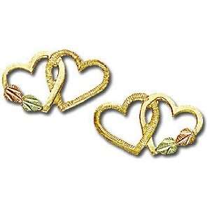    Landstroms Black Hills Gold Heart Earrings   01301 Jewelry