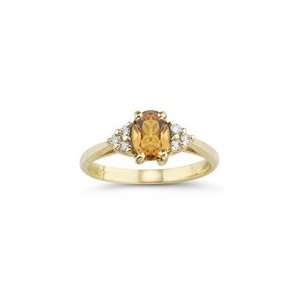  0.09 Ct Diamond & 0.60 Ct Citrine Ring in 14K Yellow Gold 