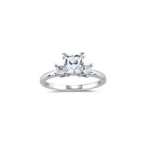  0.24 Ct Princess Cut Diamond Ring Setting in 18K White 