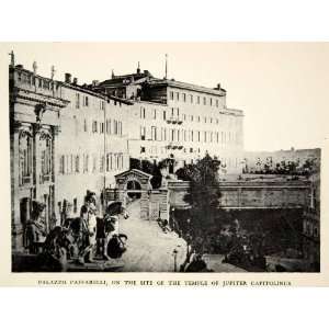 1905 Print Palazzo Caffarelli Clementino Temple Jupiter 