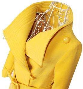 Classy elegant women woolen blend shaped body waistband dress jacket 